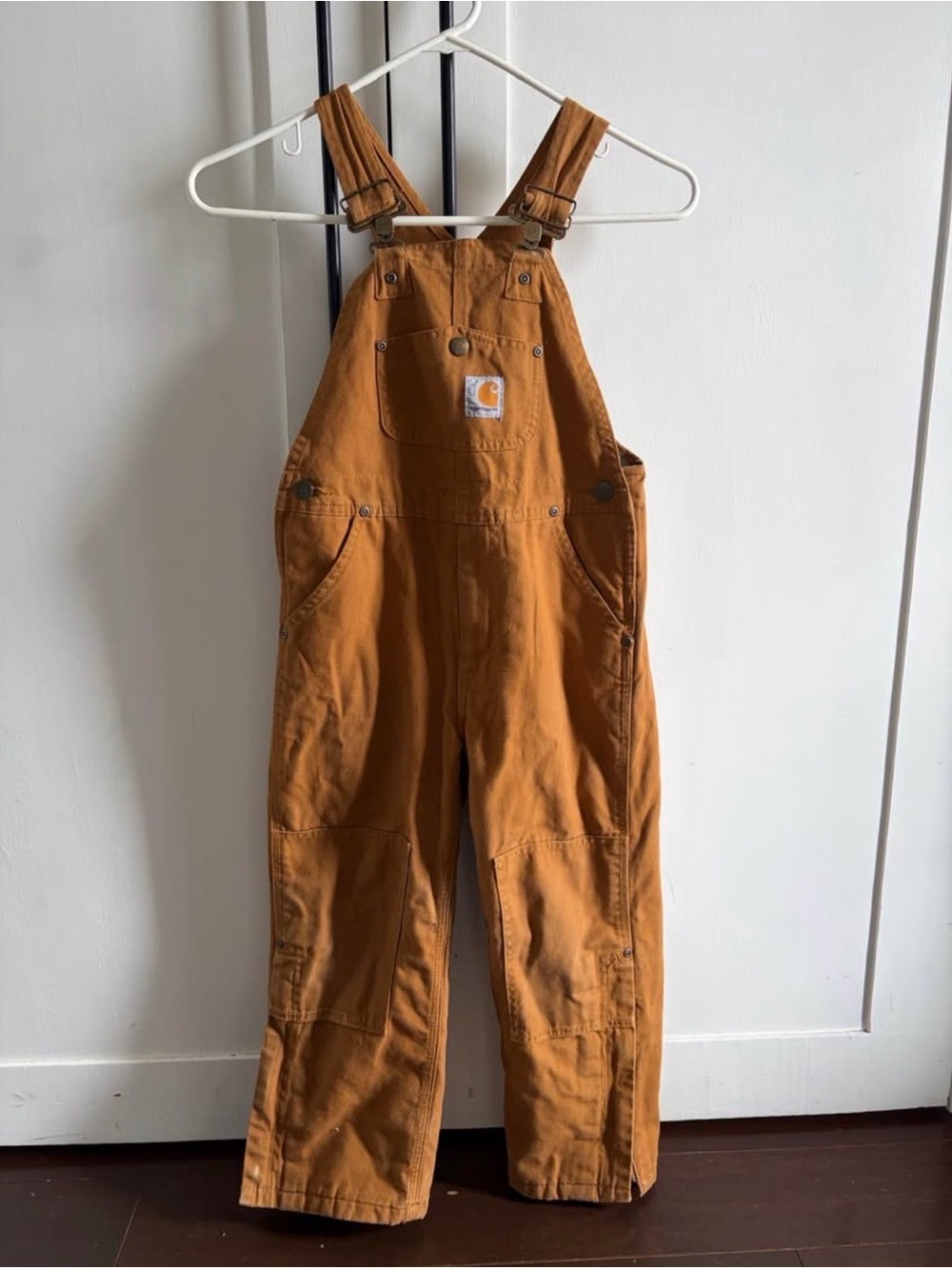 Carhartt Kids' Duck Bib Overalls in Brown (Lined)